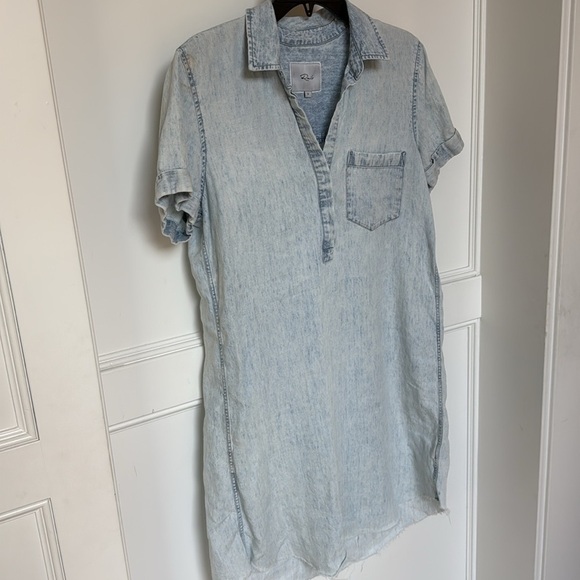 Rails Valerie Dress Light Vintage Denim Tencel Mini Dress Size Small - Picture 6 of 14